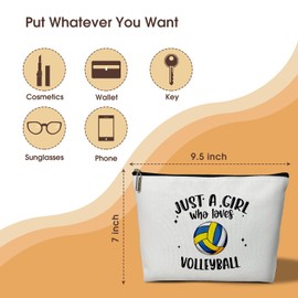 bxtala Volleyball Makeup Bag - Just a Girl Who Loves VOLLEYBALL, Cosmetic Bag for Women Cosmetic Bag Appreciation Gift for Family friend,Travel Accessories Organizer Storage Makeup Bag With Zipper-31