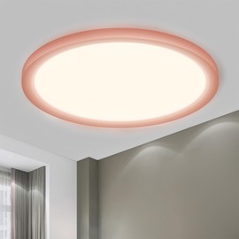 LQWELL® LED Ceiling Light, IP44 Waterproof Round, Flat, Modern, Simple, Thin Light for the Living Room, Bathroom, Bedroom, Kitchen, Balcony, Cellar, Office, 18 W, 4000 K, 1600 LM, 220 x 24 mm