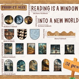 Reading Bulletin Board Set Positive Classroom Decorations Reading is A Window Into A New World Fairy Theme Cutouts for Back to School Library Home Office Decor Teacher Student Magic Party Decoration