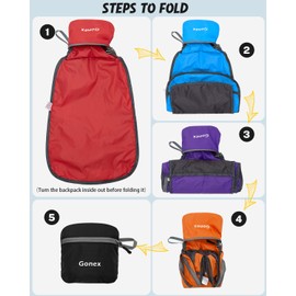Gonex Ultra Lightweight Packable Backpack Daypack Handy Foldable Camping Outdoor Travel Cycling Backpacking(Grey)
