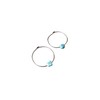 Natural Larimar Minimalist Stainless Steel Hoop Earrings