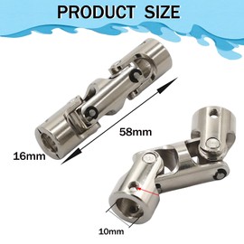Universal Joint Shaft Coupling Motor Plug Universal Joint for Connecting Model Cars, Robots, Robots, 10-10 mm, Steel 45#