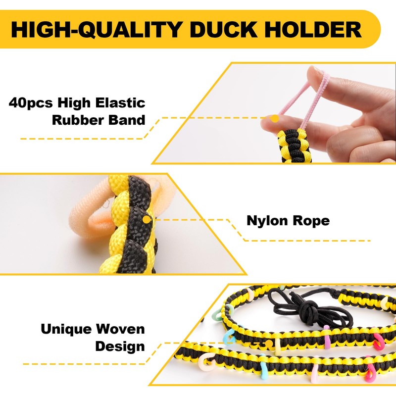 Rislobx Paracord Duck Holder, Rubber Car Ducks Holder Compatible with