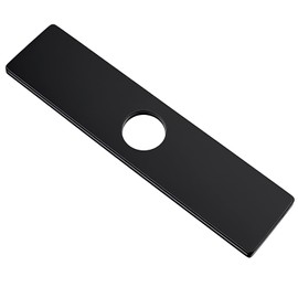 Kitchen Faucet Sink Hole Cover, Deck Plate Escutcheon, 10 Inch 1 Hole Long Rectangle Cover Plate, Plumbing Covers Plates for Kitchen Bathroom Vanity Sink Faucet Mat Stainless Steel, Matte Black