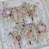 [Premium] Romantic Crystal Rose Handmade Nail Tips - Almond M