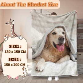 LLTTEER Dog Printed Cuddly Blanket, Children's Blanket 3D Print Animal Dog Fluffy Plush Blanket, Fleece Bedspread Blanket, TV Blankets for Bed Sofa (Dog 01, 130 x 150 cm)