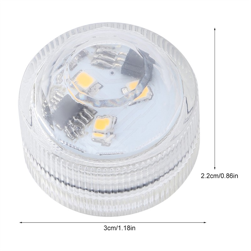 10pcs/ Set Round Waterproof LED Candle Light Submersible Remote Control(Warm