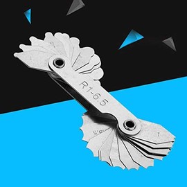 Thread Gauge Measure Tool Radius Gauge Set External Internal Gauge Stainless Steel Convex Concave Gauge Radius Fillet Gauge for Die Makers(R1-6.5MM)