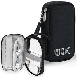 MY MiYAVi Travel Pouch, Gadget Pouch, Thin, Lightweight, Waterproof, Velcro, Travel, Business Trip, Small Items, Compact, black, Stylish