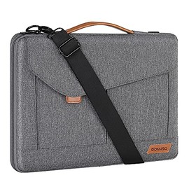 DOMISO 17-17.3 Inch Laptop Sleeve Water Resistant Business Briefcase Messenger Bag Compatible with 17.3" Dell Computer/HP Pavilion 17/ProBook 470/MSI GS73VR Stealth PRO /Lenovo/Acer/ASUS ,Grey