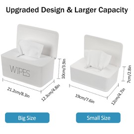 NOVWANG Wipes Dispenser, Large Capacity Baby Wipe Holder(8.3L x 4.9W x 3.9H inches) Refillable Wipes Container with Sealing Design Baby Wet Wipes Dispenser for Bathroom Home Office Car