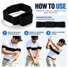 Golf Swing Arm Strap for Beginner Practice – Black Double-Ring