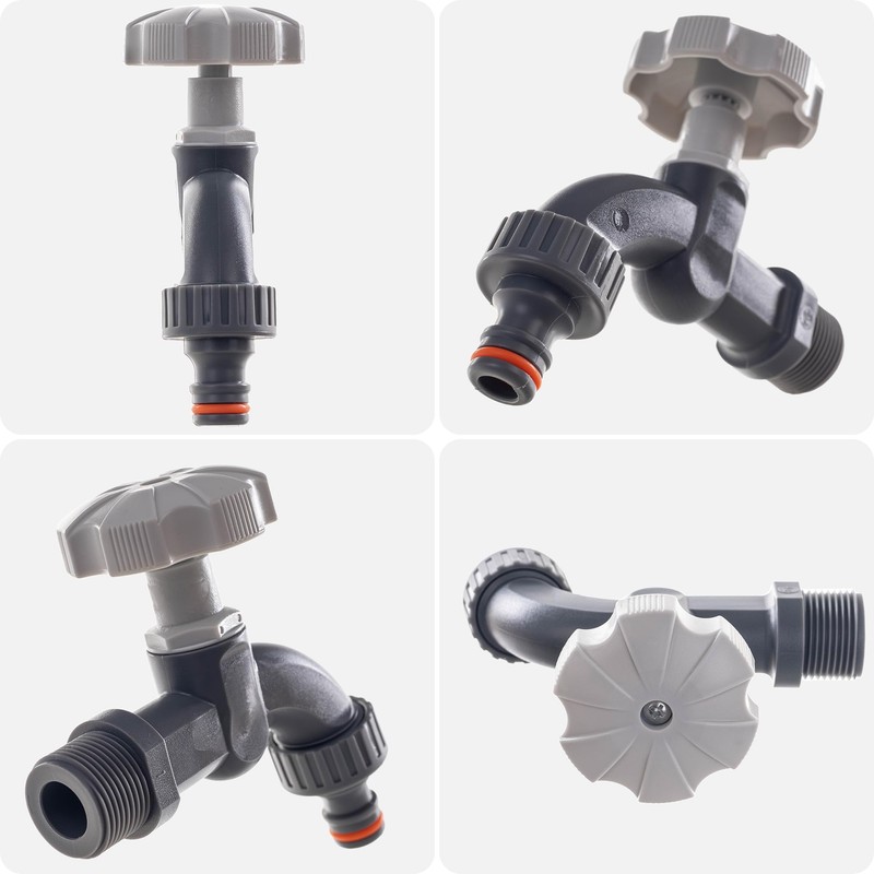 KADAX Outlet Tap 3/4 Inch Plastic Garden Tap with Ergonomic