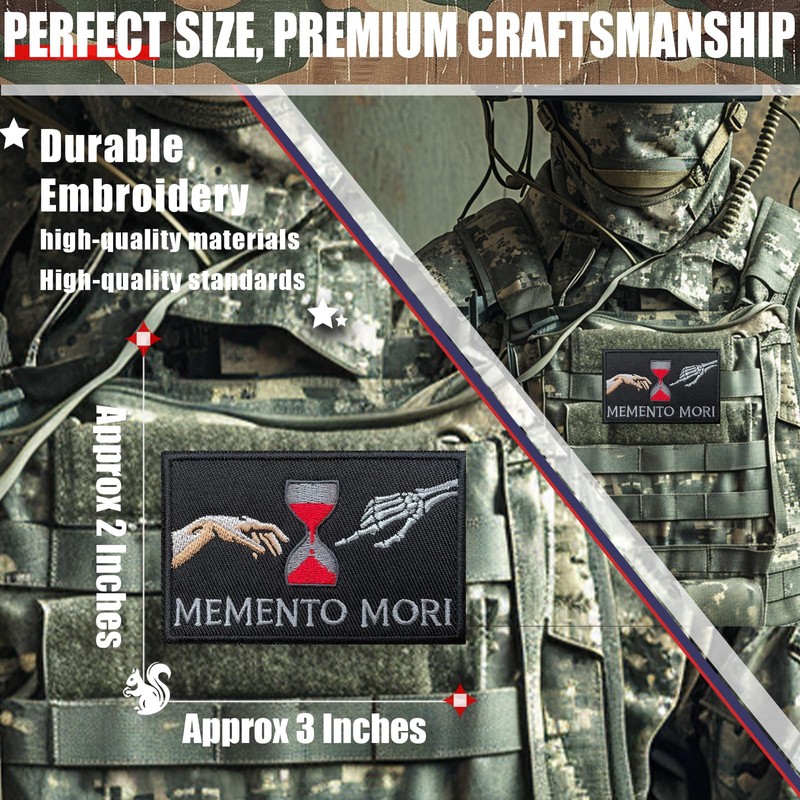 Memento Mori Patch – 2 * 3" Embroidered Tactical Morale