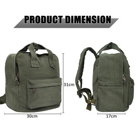 BOZIEE Canvas/Cord Backpack Women's City Backpack Daypack Girls Backpack Handbag Teenager School Backpack for School, Travel, Work Unisex, Green