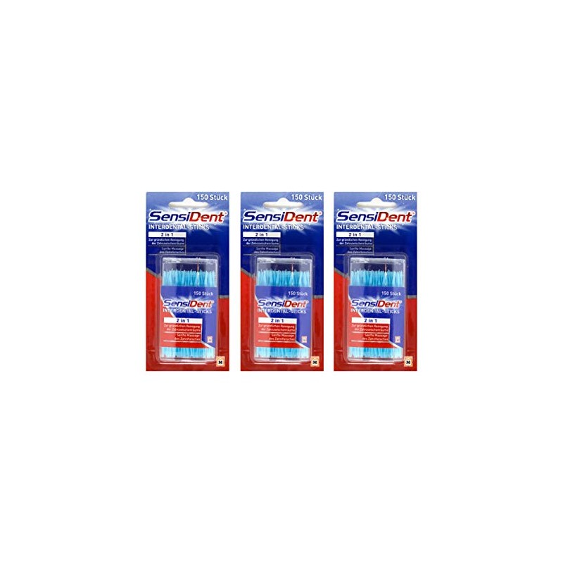 3x SensiDent interdental sticks, 2 in 1, 150 pieces.