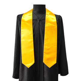 GraduationMall 6 Pieces 72 Inch Plain Graduation Stole Bulk Sublimation Blank Honor Graduation Sash Unisex Adult Gold