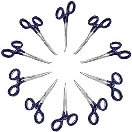 AAProTools 10 Navy Blue PVC Coated Grip Mosquito Locking Hemostat Forceps Straight & Curved 5" Ideal for All Types of Hobby and First Aid Kit