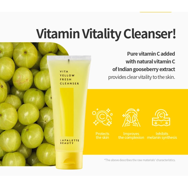 Lapalette Beauty | Vita Yellow Fresh Cleanser Vitamin C 100ml