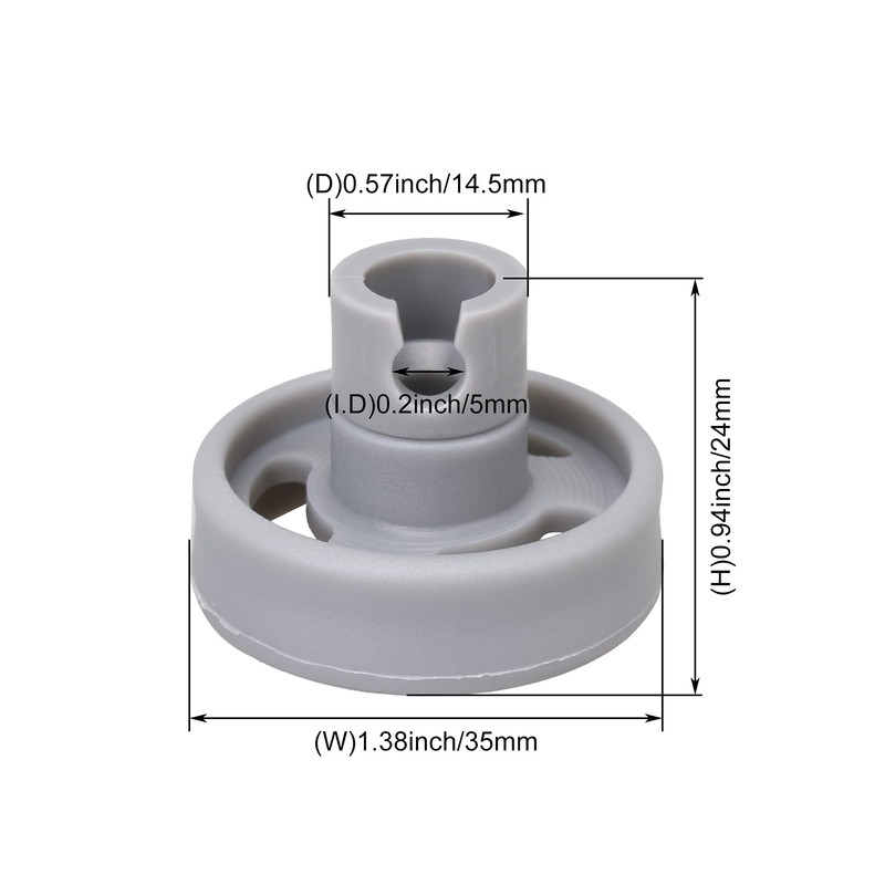 Walmine 8pcs WD12X10231 Dishwasher Lower Rack Wheel And Stud Replacement