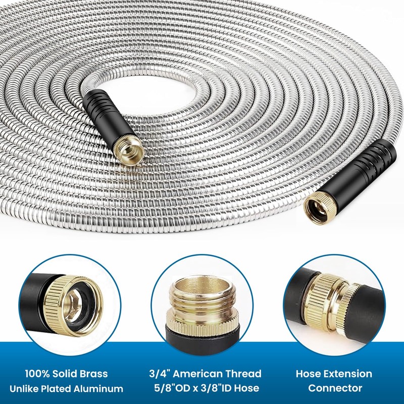 Garden Hose 50FT, Water Hose with 10 Function Nozzle, Garden