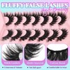 Losha Lashes Volume False Eyelashes Fluffy Cat Eye Lashes 7