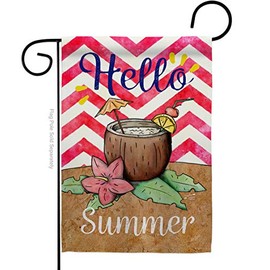 Angeleno Heritage Cocktail Coconut Summer Drinks Garden Flag Beverages Margarita Mojito Bloody Mary Mai Tai Tropical Refreshing Small Decorative Gift Yard House Banner Made in USA 13 X 18.5
