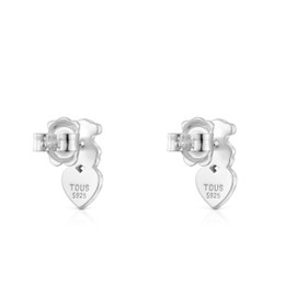 TOUS Sweet Dolls Women's Sterling Silver Bear and Heart Earrings 13mm 13mm Sterling Silver Not Applicable, Sterling Silver, Not applicable.