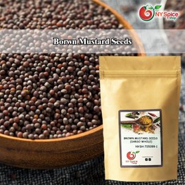Brown Mustard Seeds (Sarso Whole) - Whole Mustard Seeds - Mustard Seed - Mustard Seeds for Cooking - Whole Brown Seed - Mustard Whole Foods - Brown Mustard Whole - 7 Ounce by NY SPICE SHOP