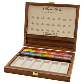 Aquarelle Extra-Fine Artists Quality Watercolours Deluxe Mahogany Box Set