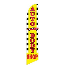 Auto Body Shop Swooper Feather Banner Flag Sign