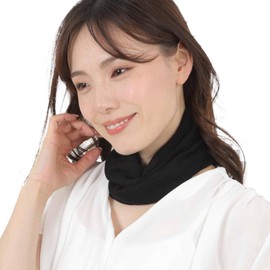 TACHO Silk Neck Cover, UV Protection, Made in Japan, UV Protection, Cool, Sunburn Protection, 100% Silk, Cool, Comfortable, Black