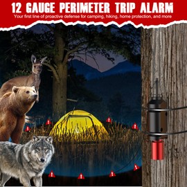 Perimeter Trip Alarm, 12 Gauge Camping Trip Wire Alarm Device, Early Warning Security System for Camping and Property Safety (6 Pack)