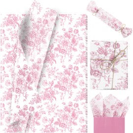 100 Sheet Red Floral Tissue Paper, 20x14 inch Vantage Chinoiserie Gift Wrapping Tissue Paper for Birthday Wedding Baby Shower Party Supplies