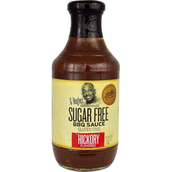 G Hughes Smokehouse Sugar-Free BBQ Sauce, Hickory 18oz, Pack Of 6