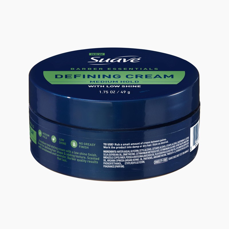 Suave+ Hair Cream Barber Essentials Defining Cream for Men, Medium