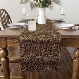 Feelyou Leopard Table Runner 13" x 48" Cheetah Print Home Decor for Living Room Dresser Runners for Animal Kitchen Dining Table Decoration for Home Party Safari Table Decoration for Kitchen Dinning