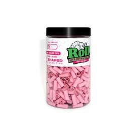 ROLLYOUROWNPAPERS Pink Pre-Rolled Filter Tips, Ø7mm - Bottle of 500 Tips