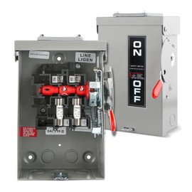 M EGA MEGACUBE 30 Amp Disconnect Switch, 2 Pole Fusible Safety Switches, 120/240V, Heavy Duty Metal Structure, Outdoor&Indoor, NEMA 3R Standards, Anti Corrosion and Rust Prevention