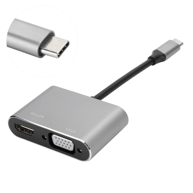 Adapter TypeC Hub to VGA HDMI DVI Displayport/3.1 Ethernet Converter