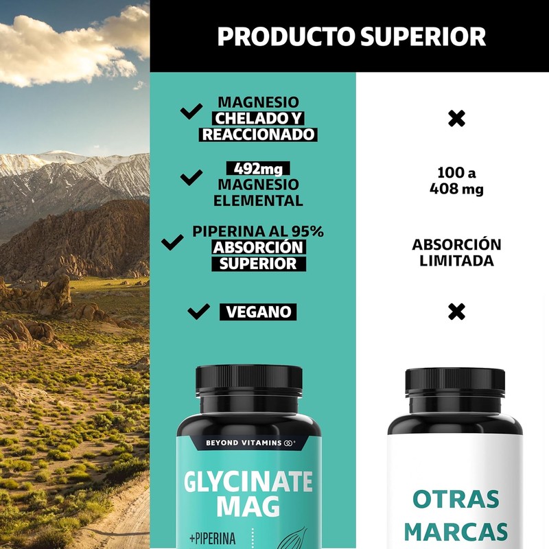 Beyond Vitamins Chelated Magnesium Glycinate with Piperine, High Absorption Sleep