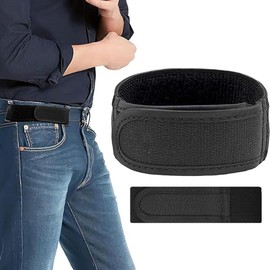 No Buckle Invisible Stretch Belt Lazy Buckle-frees Adjustable Side Waist Belt Convenience Vel-cro Belt for Walking Work (S)