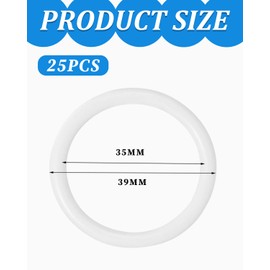 KGDUYC 25 Stück Duschvorhang Ringe, Kunststoff-Duschvorhang Haken, Vorhang hängenden Ringe, C-förmige Duschvorhang Ringe, passt die meisten Duschvorhänge (weiß)