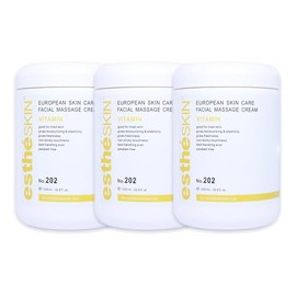 estheSKIN Vitamin Facial Massage Cream for European Skin Care, 33.8 fl oz, 1000 ml, Pack of 3