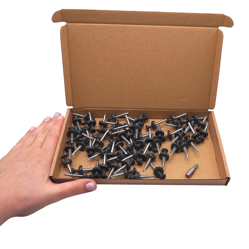 Marcopol Pack of 60 Metal Roofing Screws Torx 4.8 x