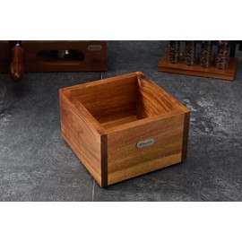 Teyearlife coffee knock box replacement for breville knockbox Sturdy solid wood and easy-clean stainless steel the espresso dump box Avoid coffee grounds splashing