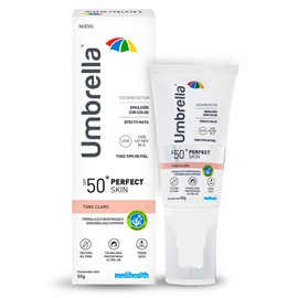 Umbrella Perfect Skin Tono Claro  Base Fluida Tipo Maquillaje con Protector Solar Facial SPF 50  Corrector de Imperfecciones de la Piel  Todo Tipo de 