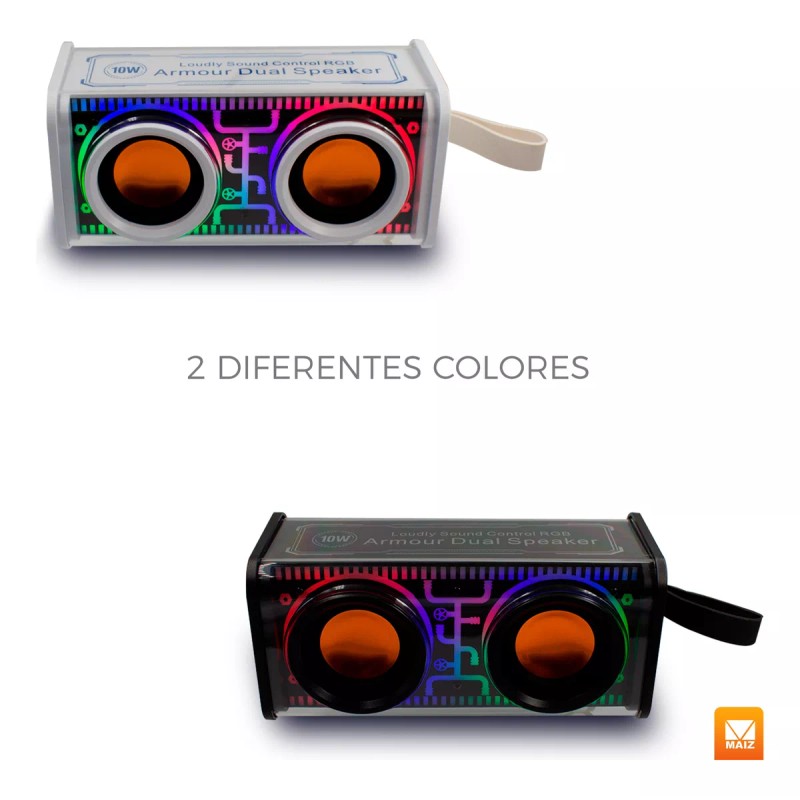 Maíz Bocina Radio Fm Luz Led Recargable Usb Bluetooth Portatil