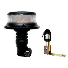 MelTruck® Orange White 18 LED Rotating Beacon Warning Light 12/24V E9 3x Flash Pattern ECE R65 R10 (Attachable Power K)