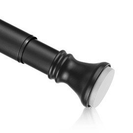 Amazer Spring Tension Shower Curtain Rod, 54-90 Inches Rust-Resistance Shower Curtain Rod Bathroom Rod, Black